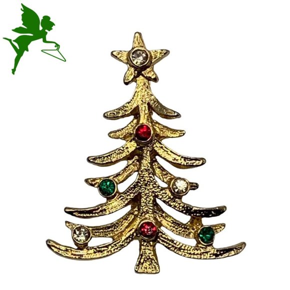 VINTAGE AVANTE Midcentury Christmas Tree Pin - Picture 1 of 7